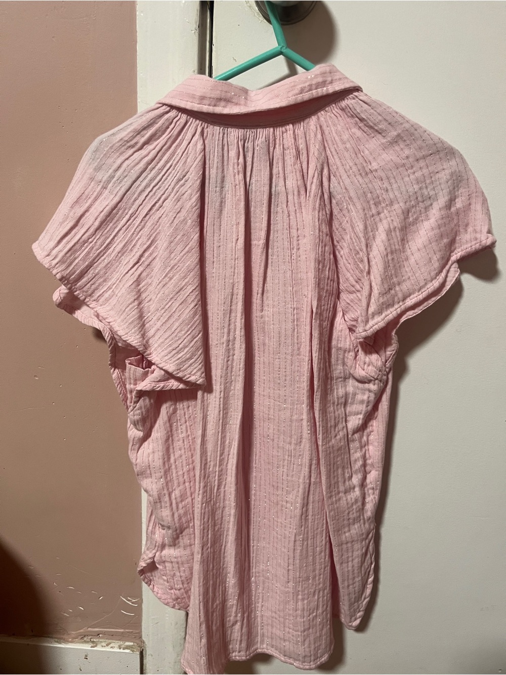 GAP Light Pink Short-Sleeve Button-Down Shirt